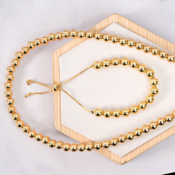 Pulsera Balin Perla Dorado 6MM