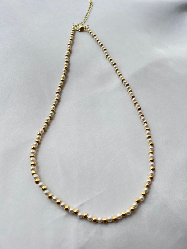 Collar balines y perlas 4MM